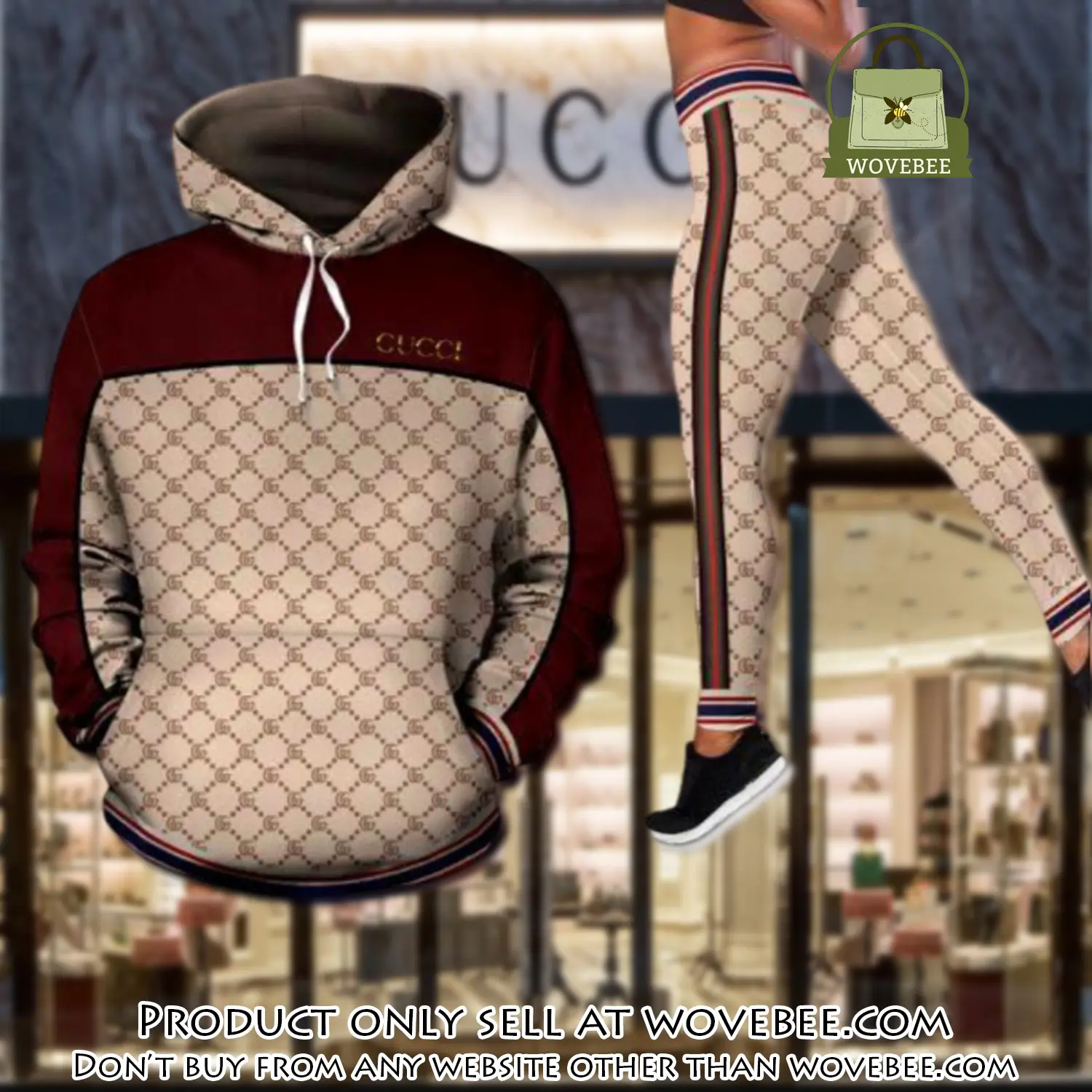 Gucci red hoodie legging set luxury for women wvb5815402